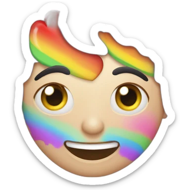 Dos Corazones arcoiris contentos sticker