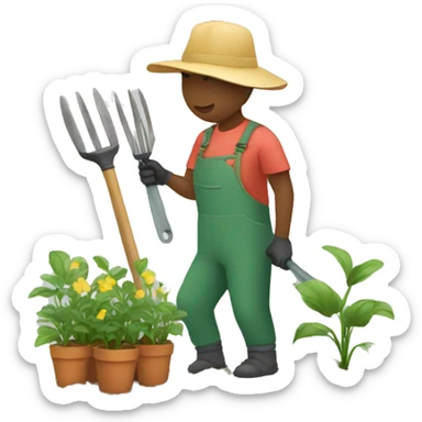 person gardening sticker