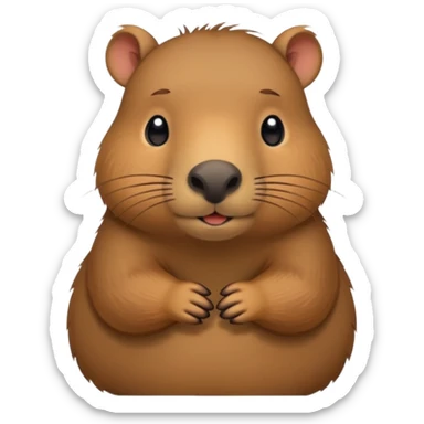 capybara with shy fingers sticker sticker