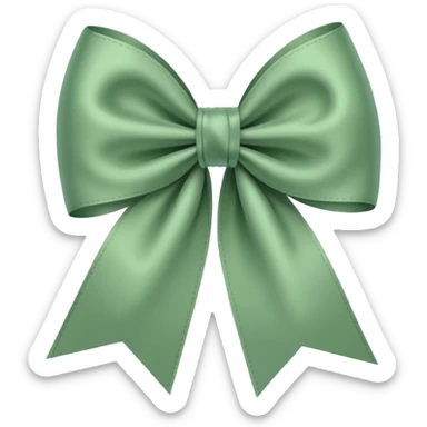 sage green ribbon bow sticker