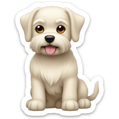 The maltipu dog is light beige in color sticker