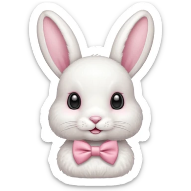 white bunny with pink bowtie sticker