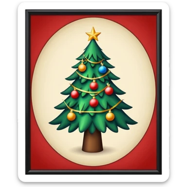 postcard christmas tree on it sticker