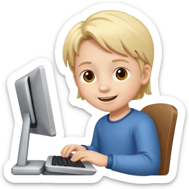 Bambino che gioca al pc  sticker