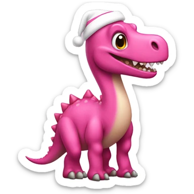 pink christmas dinosaur sticker