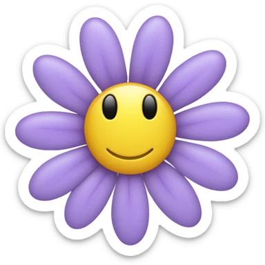 Smiling lavender daisy sticker