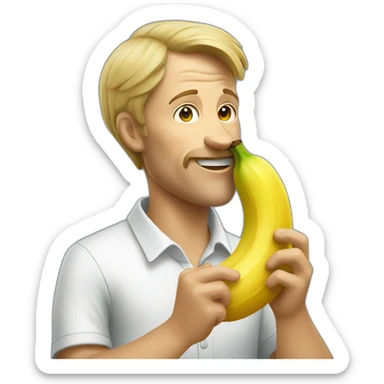 dutch man eating a banana sticker