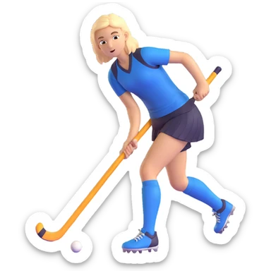 youthful field hockey player, dynamic action, holding a stick, sporty outfit, minimal background sticker
