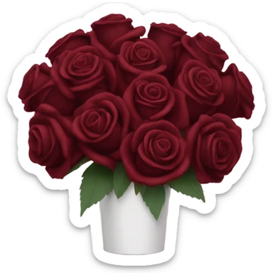 bouquet of burgundy roses  sticker