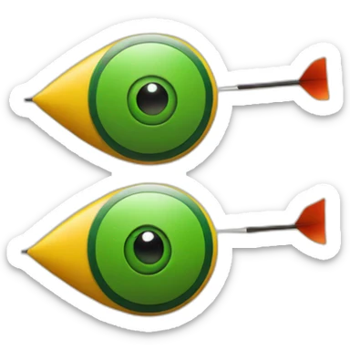 Two bullseyes with one large dart in the middle sticker