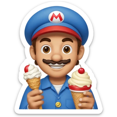 super Mario con il gelato sticker