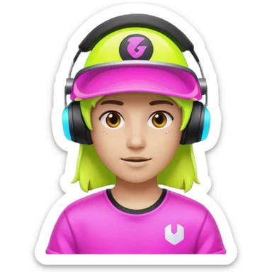 Neon Visor Gamer sticker