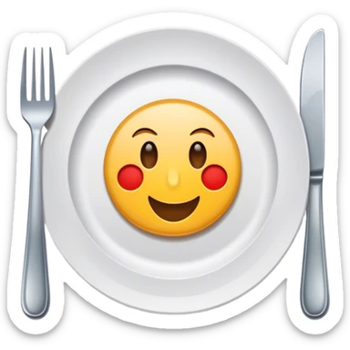plate with a fork and a knife sticker