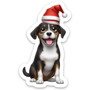 Dog with christmashat sticker