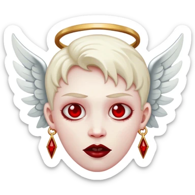 The devils face with the angel ring on top sticker