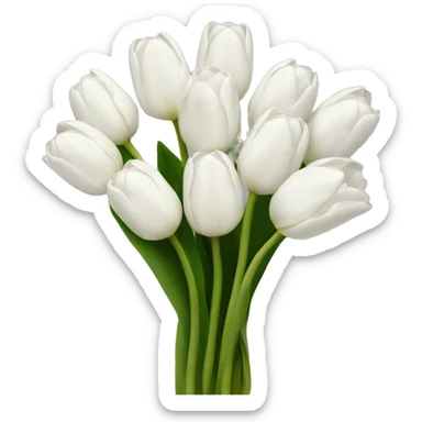 white tulip bouquet  sticker