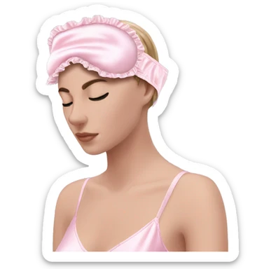 Light pink Frilly satin sleep mask no eyes sticker