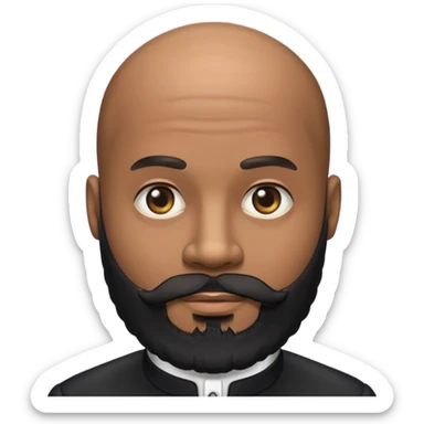 A black gigolo with a full beard and bald head sticker