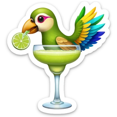 bird having margarita sticker