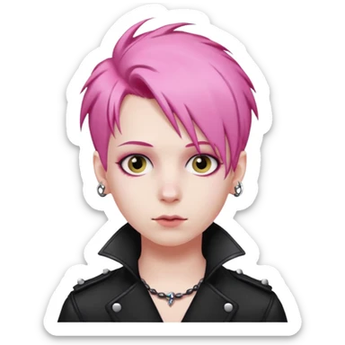 Punk mozart, pink hair sticker