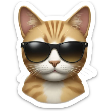Cat with sunglasses sticker