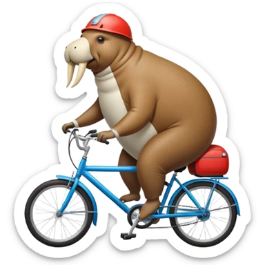 Walrus riding a bike  sticker