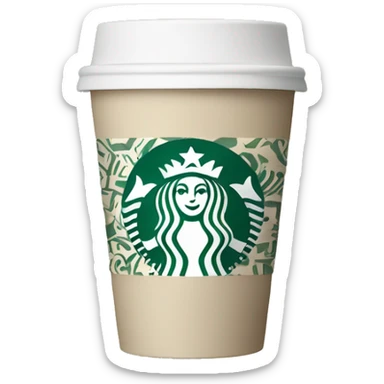 beige starbucks cup with winter pattern sticker