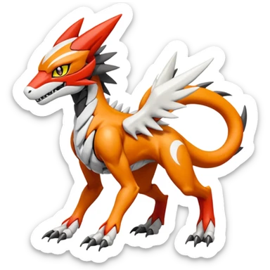 Meloetta-Koraidon-Wargreymon-Sergal-Pokémon-Digimon-Fakémon-fusion-hybrid-creature sticker