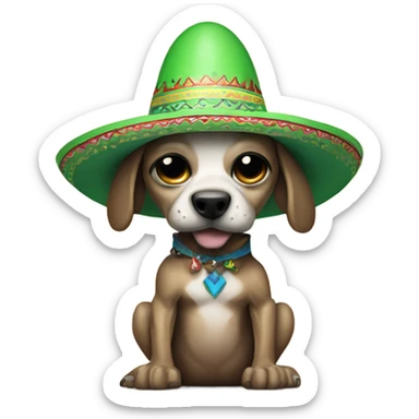 Create a ripped alien wearing a sombrero and holding a dog sticker