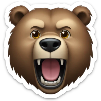 Grizzlybear screaming into the camera sticker