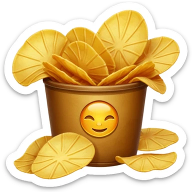 Create a Potato chips emoji in IOS style with transparent background that is 1024 x 1024 sticker