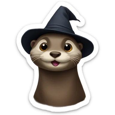 Otter in a sorting hat sticker