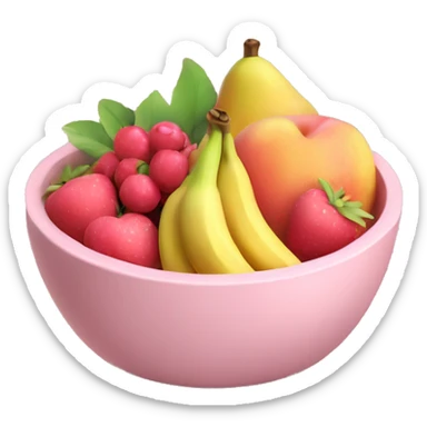 Light pink bowl of fruit sticker