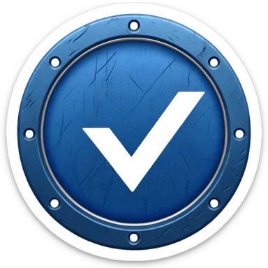 blue tick ✅ in circular form with a rough outer body  sticker