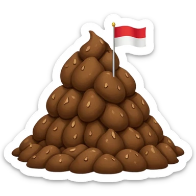 Indonesian flag but poop in middle sticker
