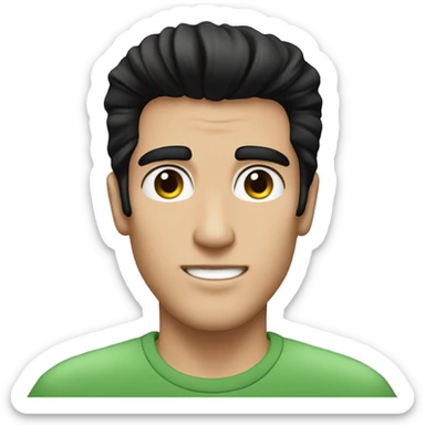 Guy with dark black hair and elvis hair an no glases - Eye Color Green  sticker