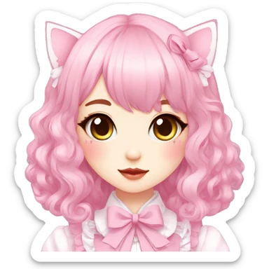 Pastel Kawaii Cute Beautiful Elegant Pretty Anime Punk Lolita Catgirl sticker