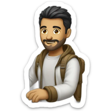 hackerman man that can hack anything alwais has his macbook with him sticker