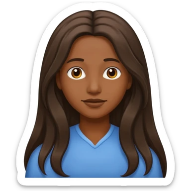 with long hair and darker sticker