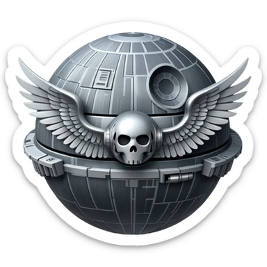 Death Star with wings sticker
