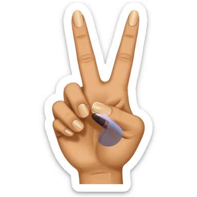 Hand sign middlefinger over the ringfinger sticker