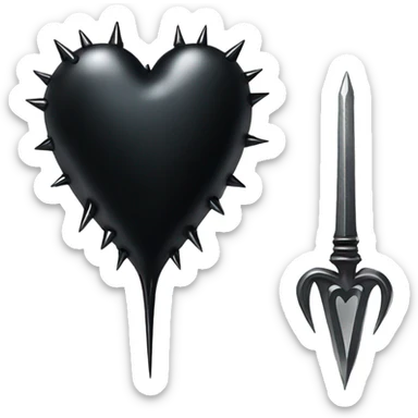 Gothic black heart with nail through it  sticker