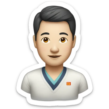 Portrait of a Chinese resident sticker