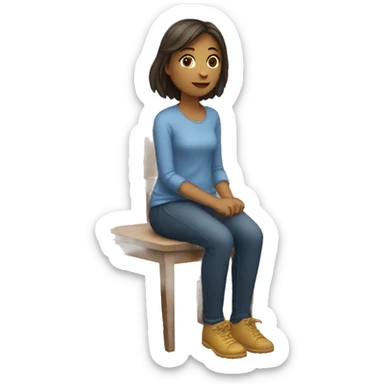 Fille assise  sticker