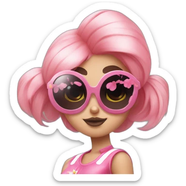 Blossom powerpuff girl in sunglasses sticker