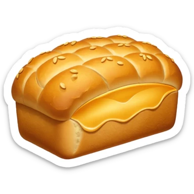 A golden loaf of bread with a crisp crust and a small rising steam curl. sticker