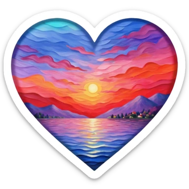 Cuore che ricorda un opera d arte di monet sticker
