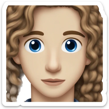 timothee chalamet with blue eyes, light brown hair, slightly bigger lips sticker