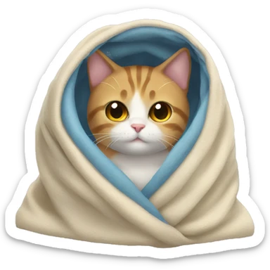 Cat in blanket  sticker