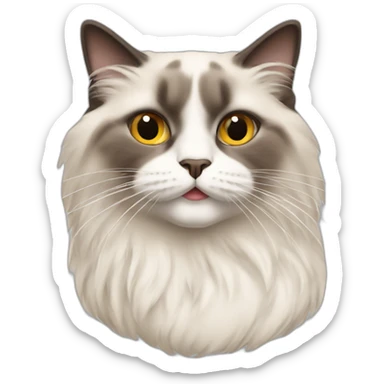 Ragdoll cat with cigarette in its mouth sticker